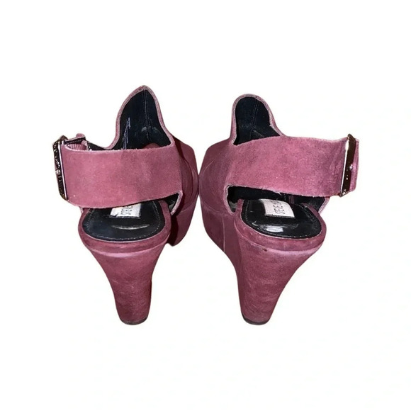 Steve Madden Wearme Platform Peep Toe Burgundy Sandals Size 6.5 - Picture 6 of 8
